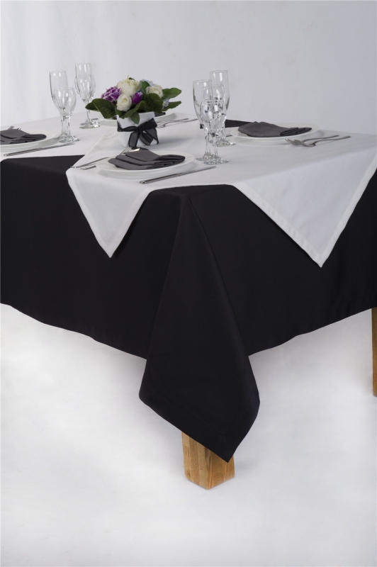 黑白色西餐台布