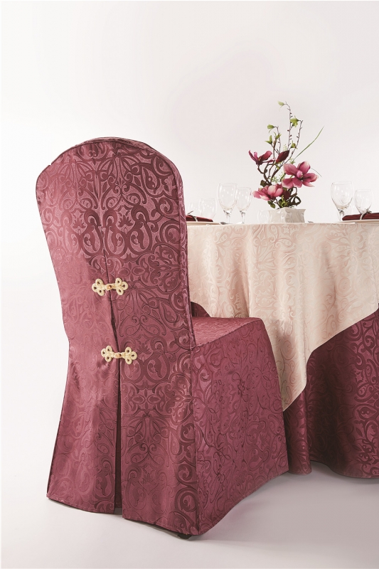 中式酒红色椅套