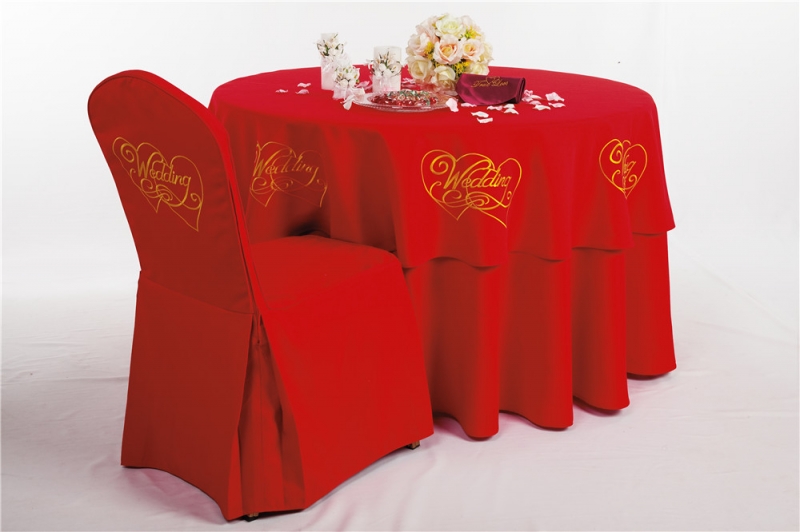 婚宴主桌刺绣椅套