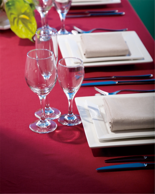 西餐纯棉台布酒红色