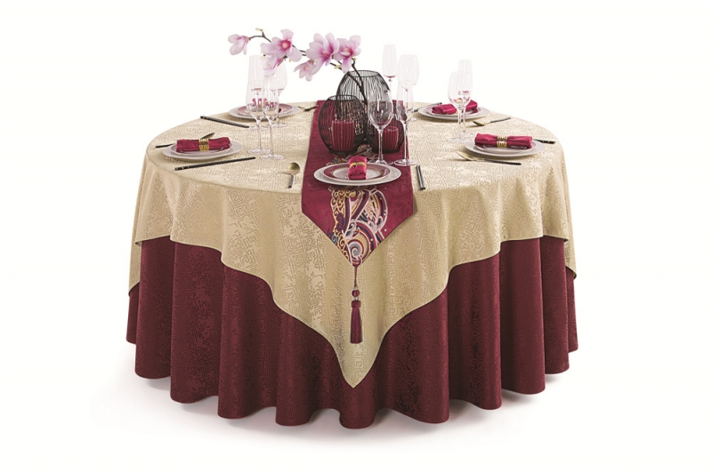 江崖海水纹大红色桌旗